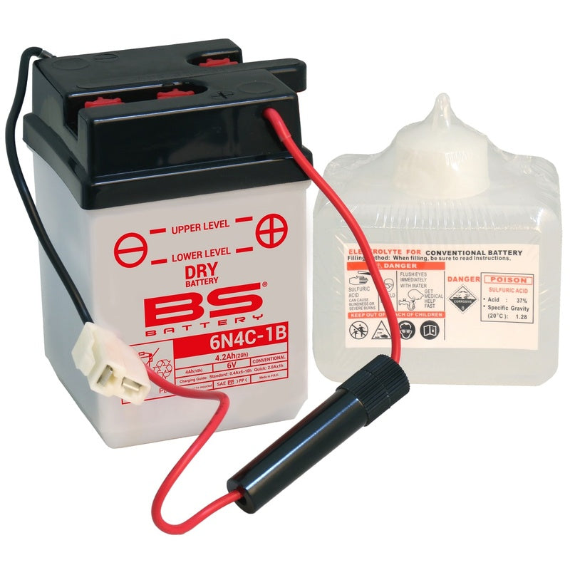 BS BATTERY Battery Conventional with Acid Pack - 6N4C-1B - Main