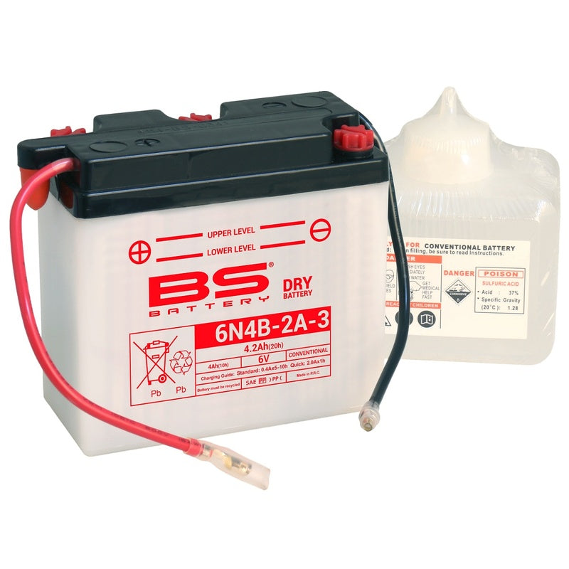 BS BATTERY Battery Conventional with Acid Pack - 6N4B-2A-3 - Main