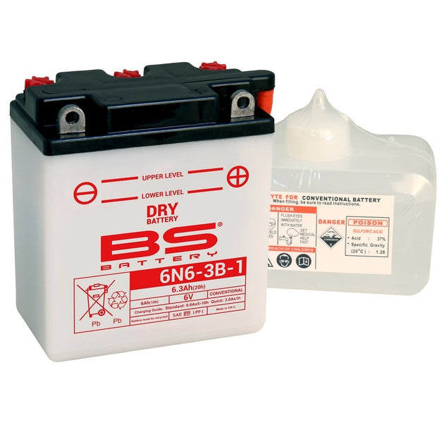 BS BATTERY Battery Conventional with Acid Pack - 6N6-3B-1 - Main
