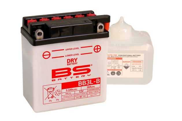BS BATTERY Battery High performance with Acid Pack - BB3L-B - Main