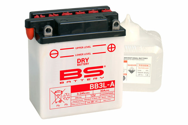 BS BATTERY Battery High performance with Acid Pack - BB3L-A - Main