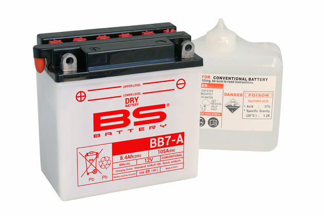 BS BATTERY Battery High performance with Acid Pack - BB7-A - Main