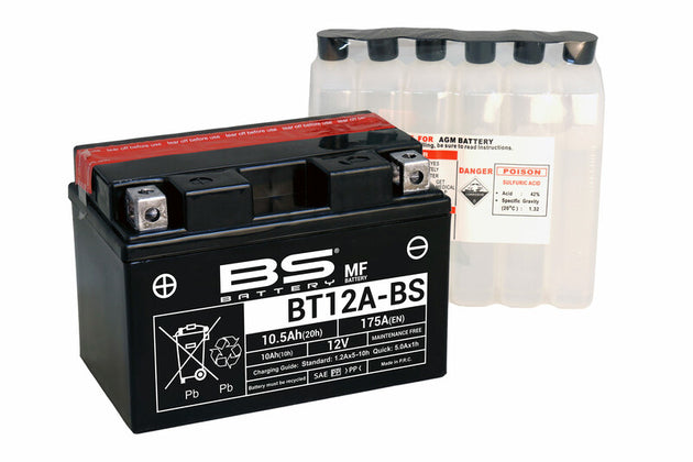 BS BATTERY Battery Maintenance Free with Acid Pack - BT12A-BS - Main
