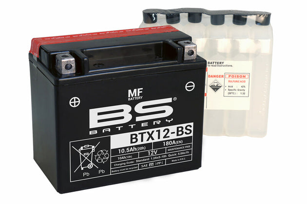 BS BATTERY Battery Maintenance Free with Acid Pack - BTX12-BS - Main