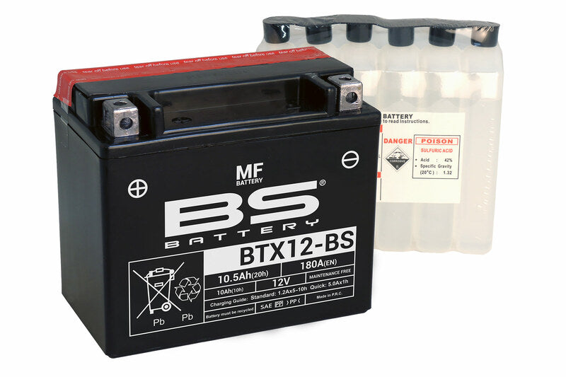 BS BATTERY Battery Maintenance Free with Acid Pack - BTX12-BS - Main