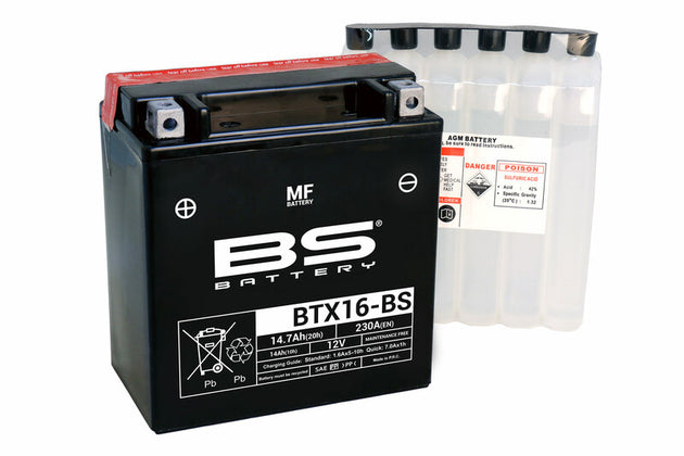 BS BATTERY Battery Maintenance Free with Acid Pack - BTX16-BS - Main