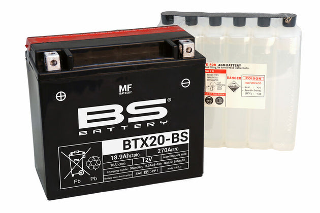 BS BATTERY Battery Maintenance Free with Acid Pack - BTX20-BS - Main