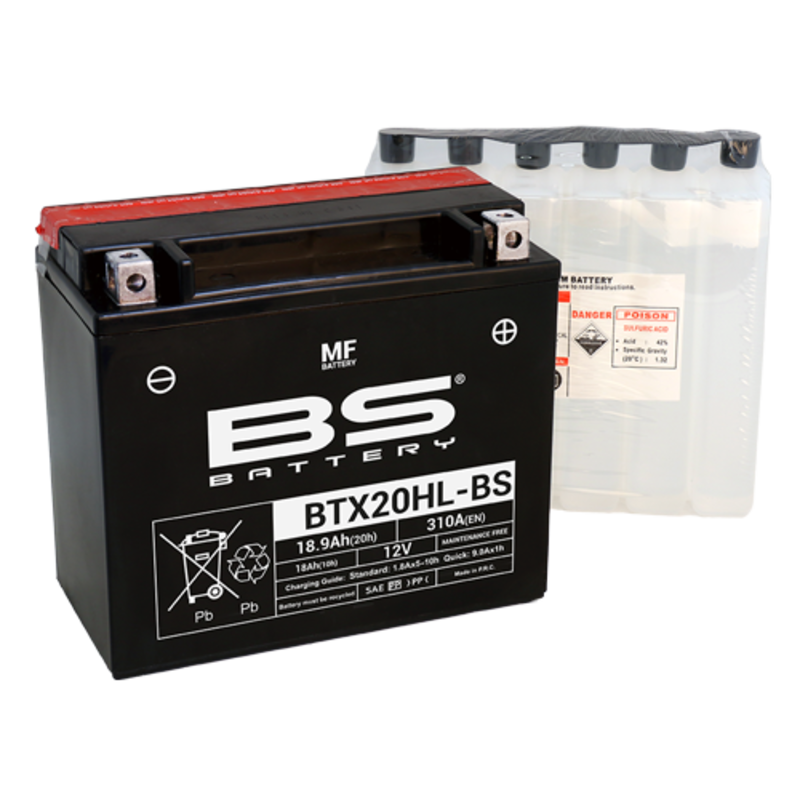 BS BATTERY Battery Maintenance Free with Acid Pack - BTX20HL-BS - Main