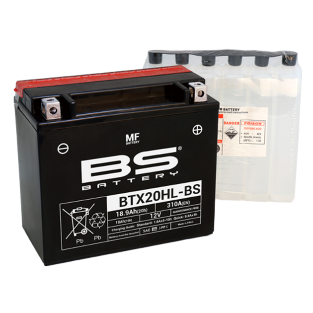 BS BATTERY Battery Maintenance Free with Acid Pack - BTX20HL-BS - Main