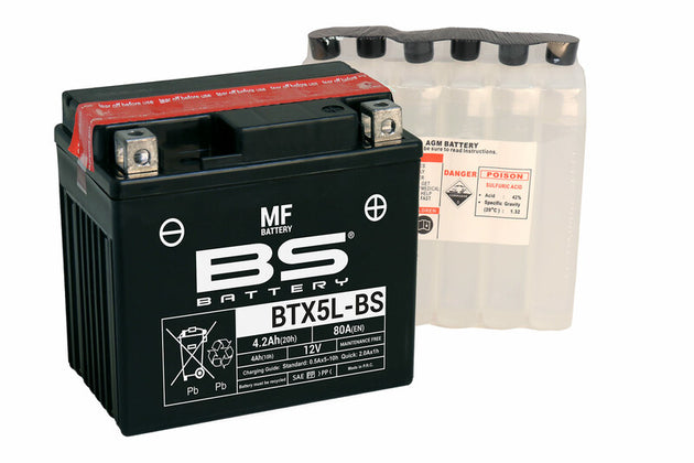 BS BATTERY Battery Maintenance Free with Acid Pack - BTX5L-BS - Main