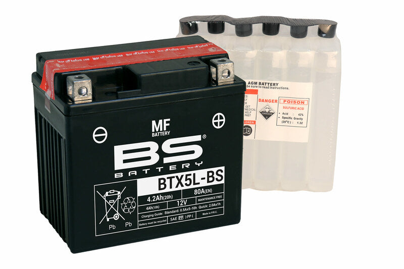 BS BATTERY Battery Maintenance Free with Acid Pack - BTX5L-BS - Main