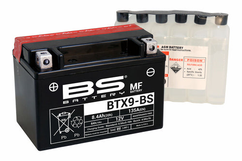 BS BATTERY Battery Maintenance Free with Acid Pack - BTX9-BS - Main