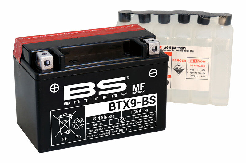 BS BATTERY Battery Maintenance Free with Acid Pack - BTX9-BS - Main