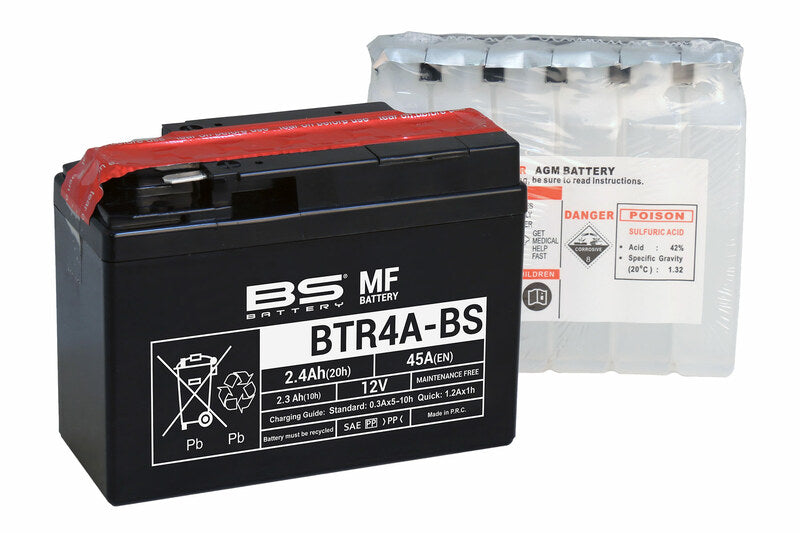 BS BATTERY Battery Maintenance Free with Acid Pack - BTR4A-BS - Main