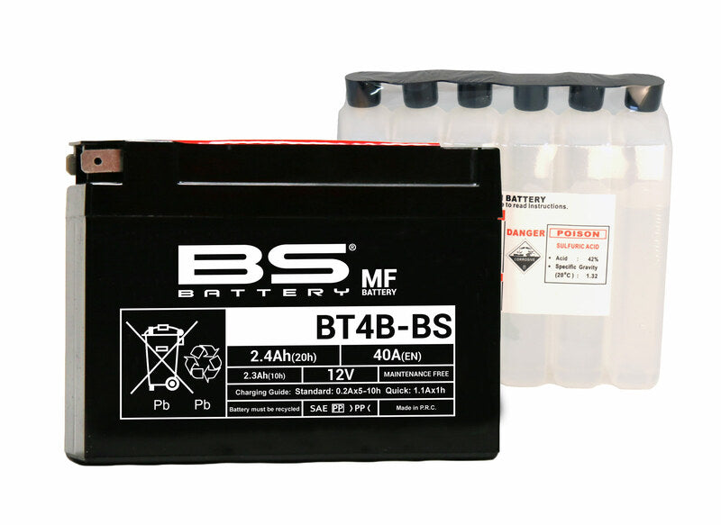 BS BATTERY Battery Maintenance Free with Acid Pack - BT4B-BS - Main