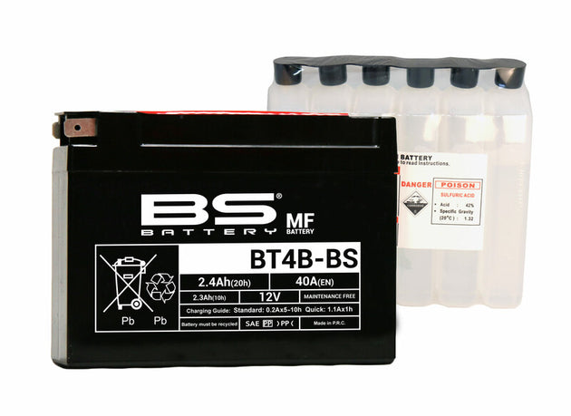 BS BATTERY Battery Maintenance Free with Acid Pack - BT4B-BS - Main