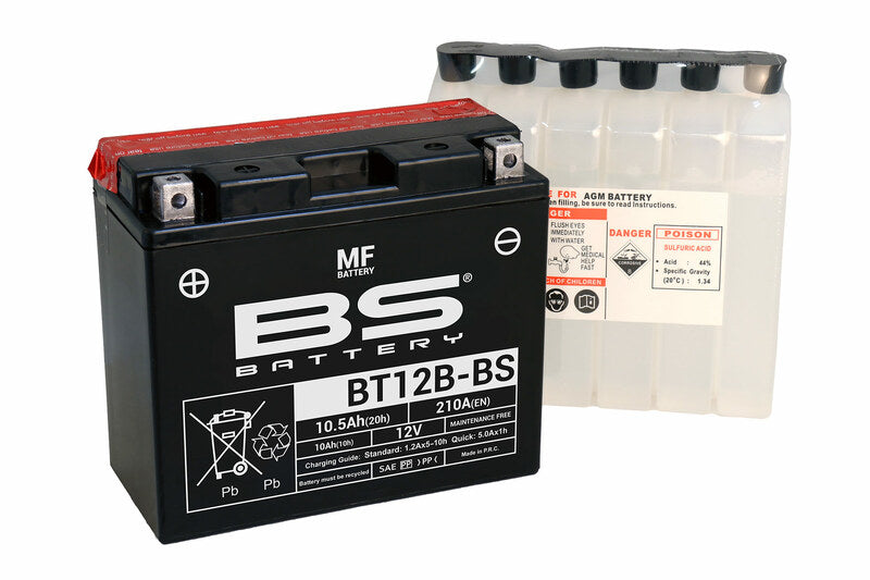 BS BATTERY Battery Maintenance Free with Acid Pack - BT12B-BS - Main