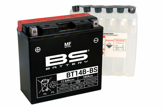 BS BATTERY Battery Maintenance Free with Acid Pack - BT14B-BS - Main