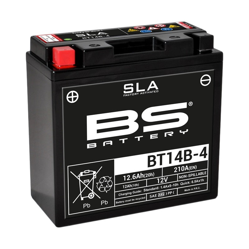 BS BATTERY SLA Battery Maintenance Free Factory Activated - BT14B-4 - Main