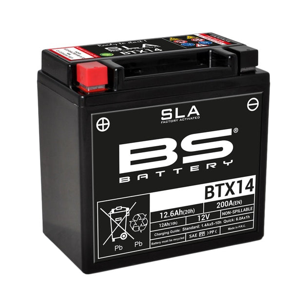 BS BATTERY SLA Battery Maintenance Free Factory Activated - BTX14 - Main