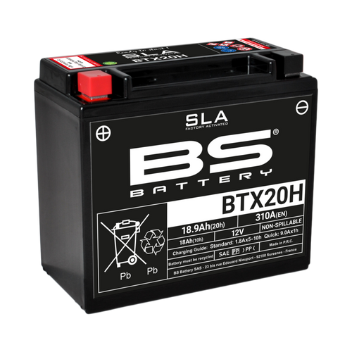 BS BATTERY SLA Battery Maintenance Free Factory Activated - BTX20H - Main