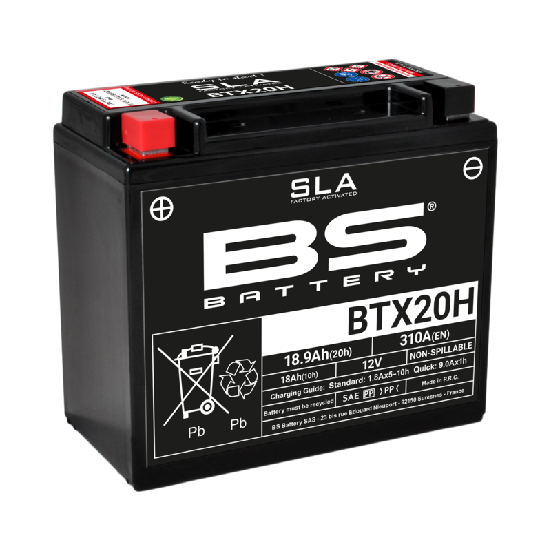 BS BATTERY SLA Battery Maintenance Free Factory Activated - BTX20H - Main