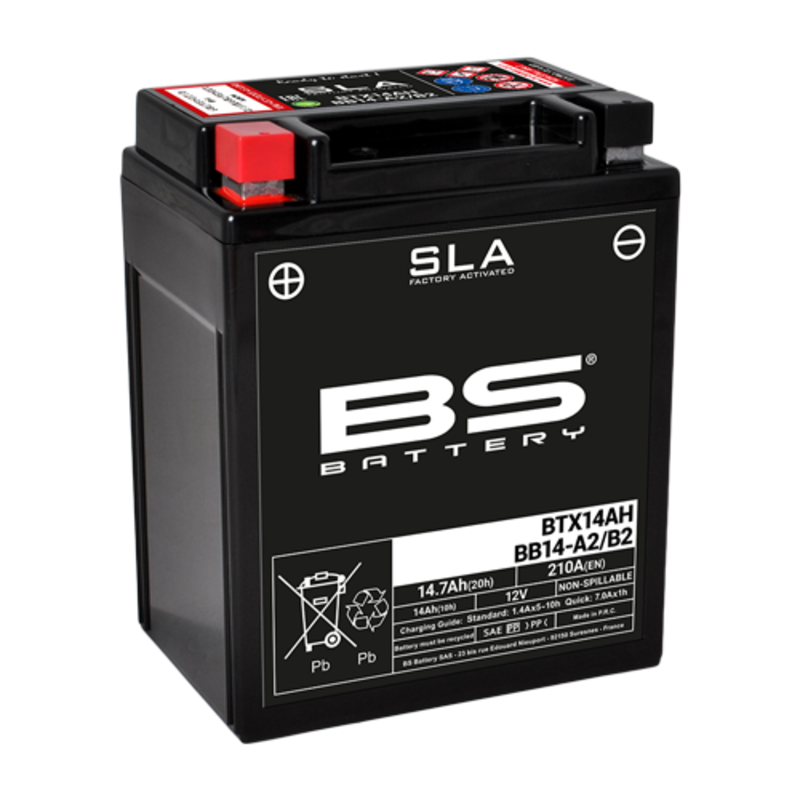 BS BATTERY SLA Battery Maintenance Free Factory Activated - BTX14AH/BB14-A2/B2 - Main