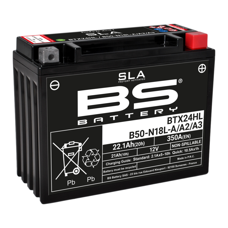BS BATTERY SLA Battery Maintenance Free Factory Activated - BTX24HL/B50-N18L-A/A2/A3 - Main