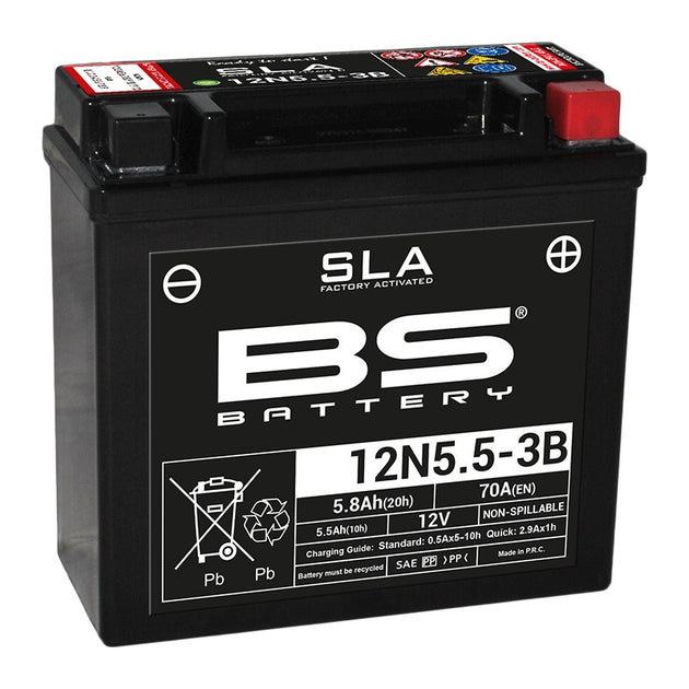 BS BATTERY SLA Battery Maintenance Free Factory Activated - 12N5.5-3B - Main