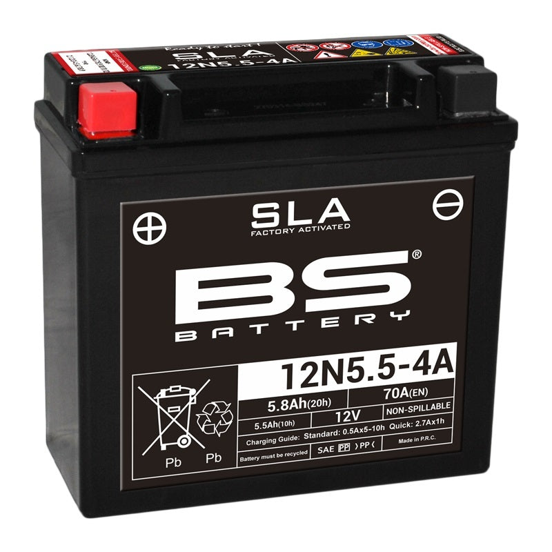 BS BATTERY SLA Battery Maintenance Free Factory Activated - 12N5.5-4A/4B - Main