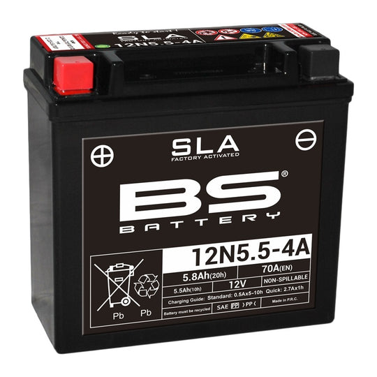 BS BATTERY SLA Battery Maintenance Free Factory Activated - 12N5.5-4A/4B - Main