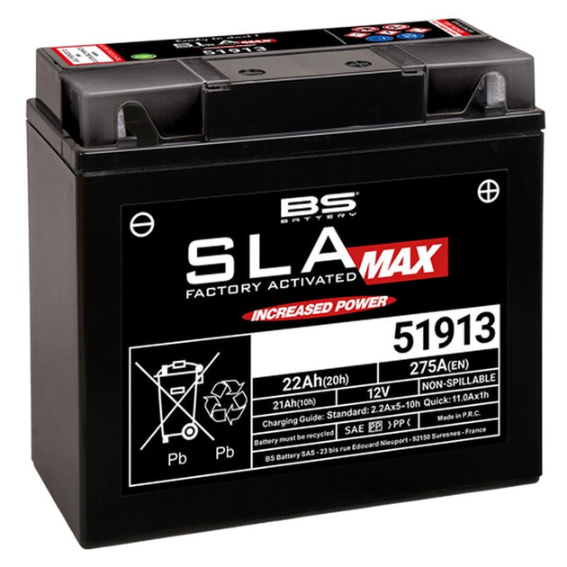 BS BATTERY SLA Max Battery Maintenance Free Factory Activated - 51913 - Main