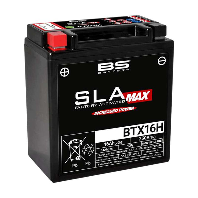BS BATTERY SLA Max Battery Maintenance Free Factory Activated - BTX16H - Main