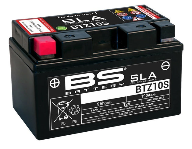 BS BATTERY SLA Battery Maintenance Free Factory Activated - BTZ10S - Main