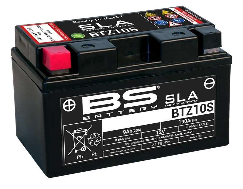BS BATTERY SLA Battery Maintenance Free Factory Activated - BTZ10S - Main