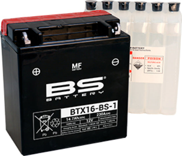 BS BATTERY Battery Maintenance Free with Acid Pack - BTX16-BS-1 - Main