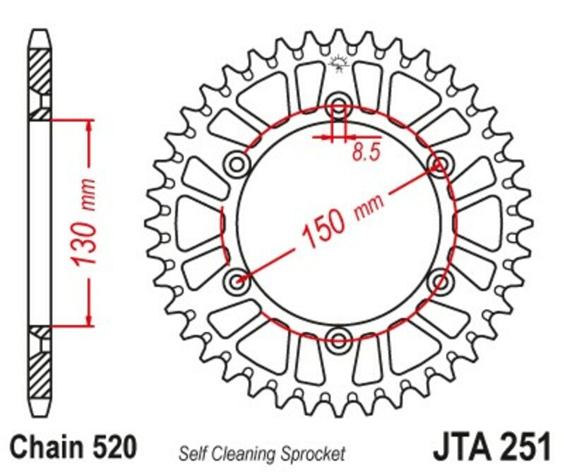 Roata dintata JT SPROCKETS JTA251.48BLK 