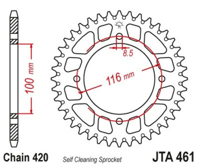 Roata dintata JT SPROCKETS JTA461.51BLK 