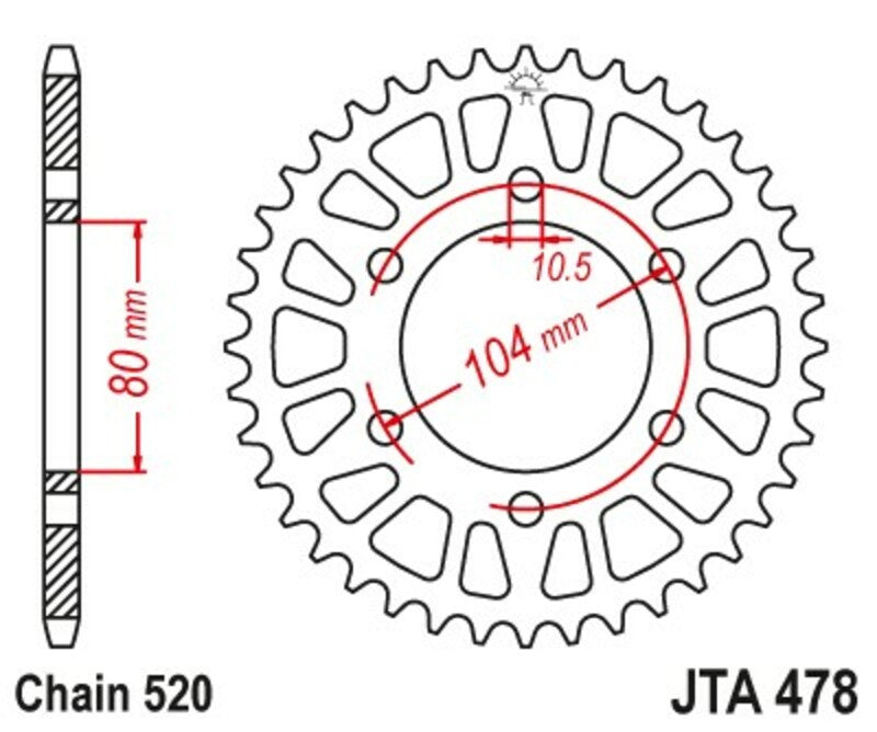 Roata dintata JT SPROCKETS JTA478.43BLK 