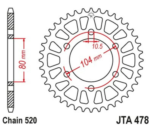 Roata dintata JT SPROCKETS JTA478.43BLK 