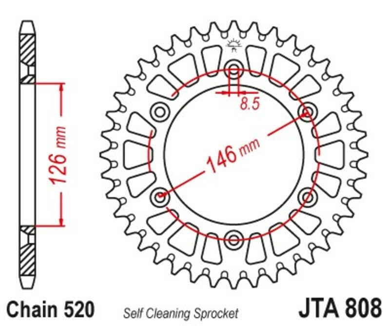 Roata dintata JT SPROCKETS JTA808.50BLK 