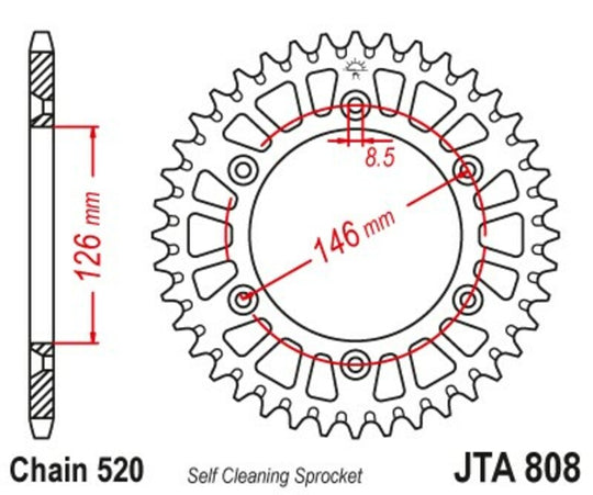 Roata dintata JT SPROCKETS JTA808.50BLK 