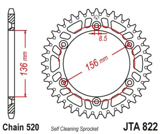 Roata dintata JT SPROCKETS JTA822.51BLK 