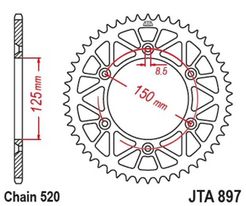 Roata dintata JT SPROCKETS JTA897.48BLK 