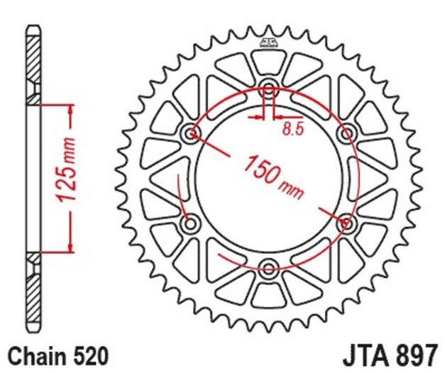 Roata dintata JT SPROCKETS JTA897.49BLK 