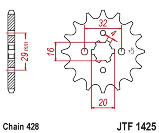 Pinion lant JT SPROCKETS JTF1425.15 