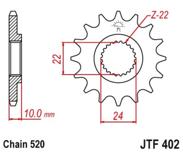 Pinion lant JT SPROCKETS JTF402.16RB 