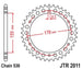Roata dintata JT SPROCKETS JTR2011.44 