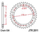 Roata dintata JT SPROCKETS JTR2011.44 