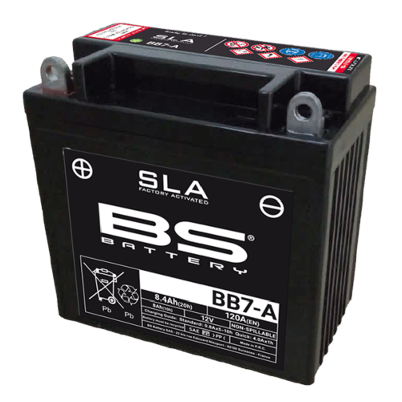 BS BATTERY Battery Conventional with Acid Pack - BB7-A - Extra